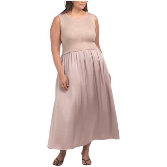 TAYLOR Plus Mixed Media Dress - Picture 1 of 3